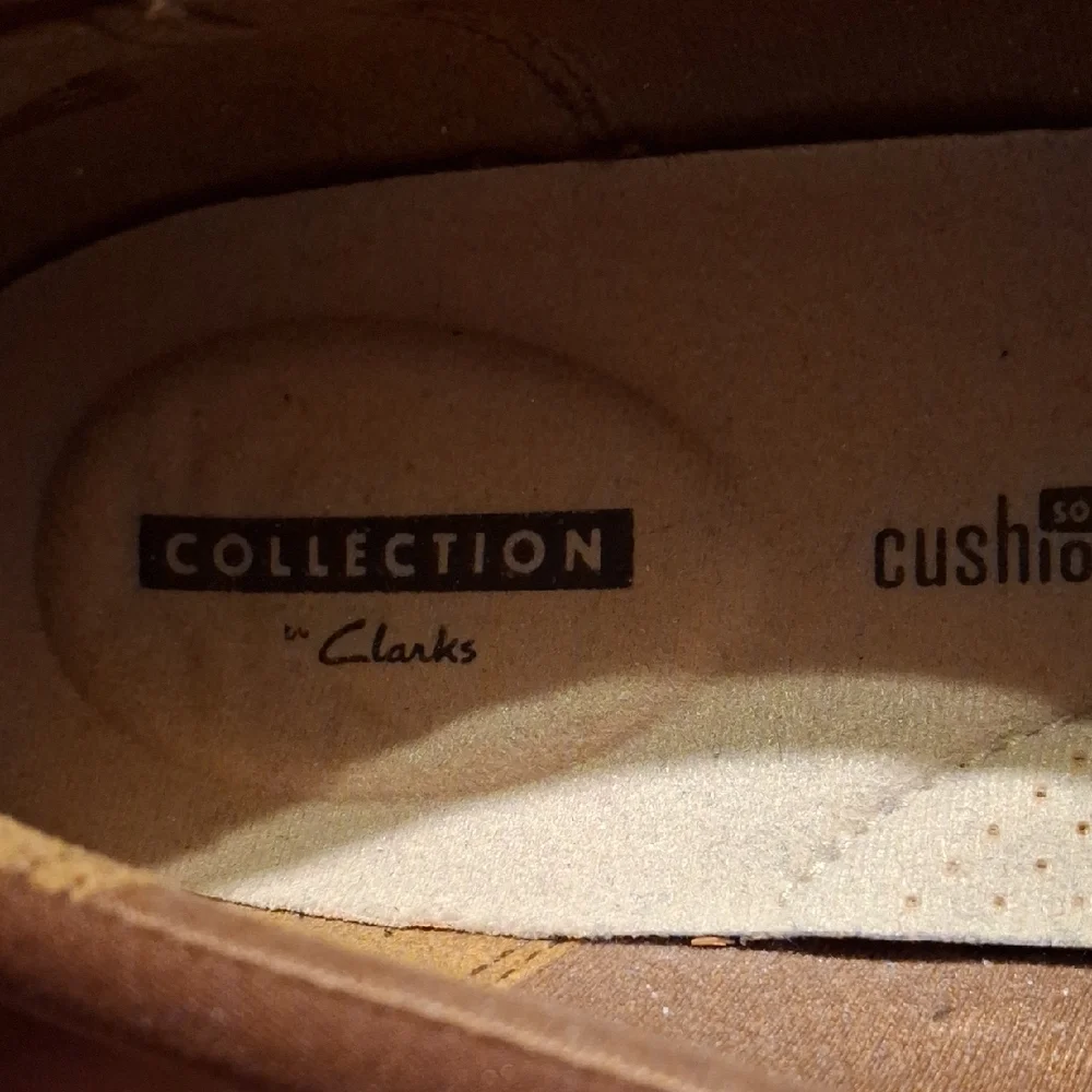 Clarks Brown Leather Loafers with Polished Finish